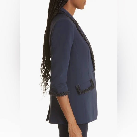- cinq a sept blazer Khloe Crepe Trimmed Blazer - size 4 $445 - Picture 5 of 11